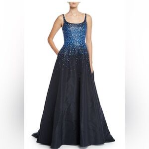 Sachin + Babi Navy & Blue Beaded gown